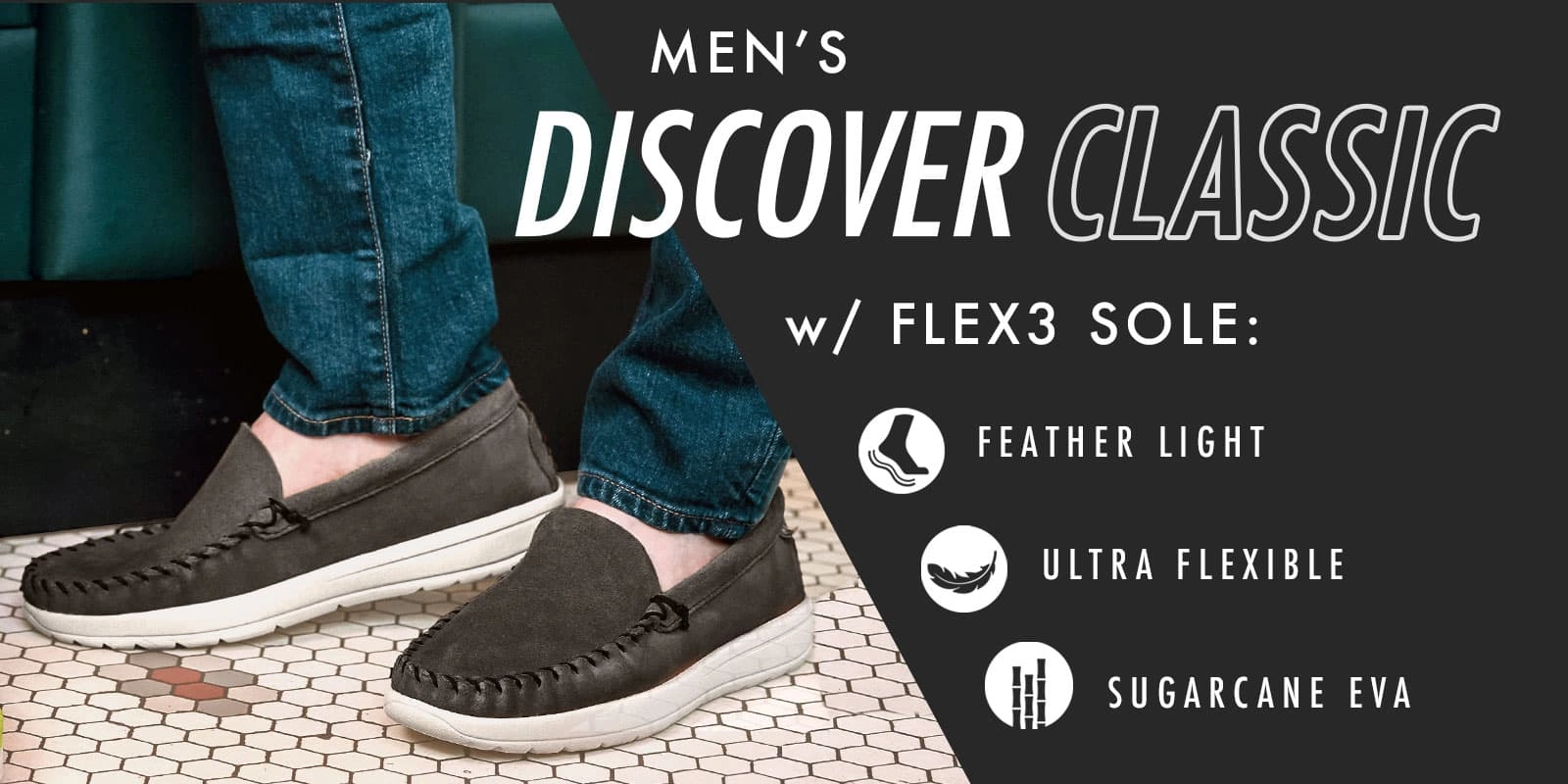 Men's Discover Classic Moc - Minnetonka: Feather light, ultra flexible, sugarcane EVA